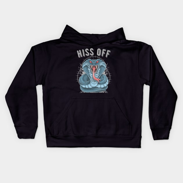 HISS OFF King Cobra PISS OFF Venomous Snake Art Kids Hoodie by Print Cartel